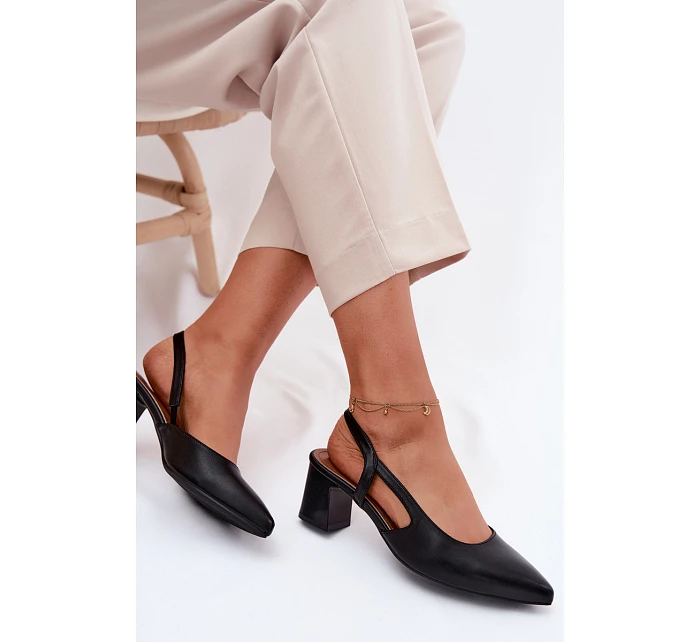 Dámské sandály na podpatku Sergio Leone SK472 Černé Dámské sandály na podpatku Sergio Leone SK472 Černé