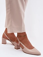 Dámské sandály na podpatku Sergio Leone SK472 Krémová Růžová