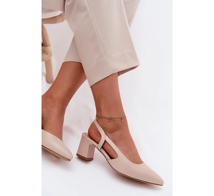 Dámské sandály na podpatku Sergio Leone SK472 Krémová Růžová Dámské sandály na podpatku Sergio Leone SK472 Krémová Růžová