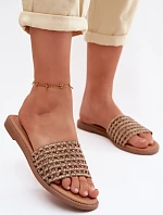 Dámské ploché s kamínky hnědé Fendi