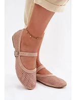 Síťové baleríny s páskem Béžové Gaia