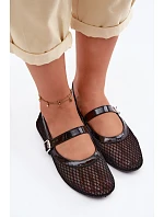 Síťové baleríny s páskem Černé Gaia