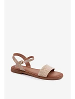 Dámské sandály na nízkém podpatku Zlaté Lumina