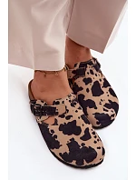 Kožené semišové pantofle Mule s přezkou v kravích skvrnách Zazoo 1905