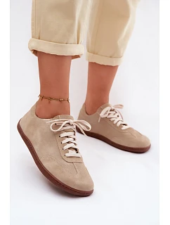 Kožené semišové dámské tenisky Barefoot Zazoo N1243 Béžové