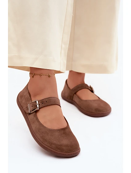 Baleríny Barefoot z přírodního semiše Zazoo 316 hnědé Baleríny Barefoot z přírodního semiše Zazoo 316 hnědé