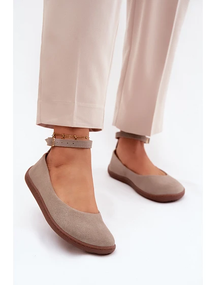 Baleríny Barefoot z přírodního semiše Zazoo 020 Cappuccino Baleríny Barefoot z přírodního semiše Zazoo 020 Cappuccino