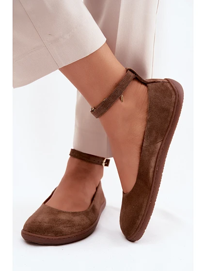 Baleríny Barefoot z přírodního semiše Zazoo 020 Hnědé Baleríny Barefoot z přírodního semiše Zazoo 020 Hnědé