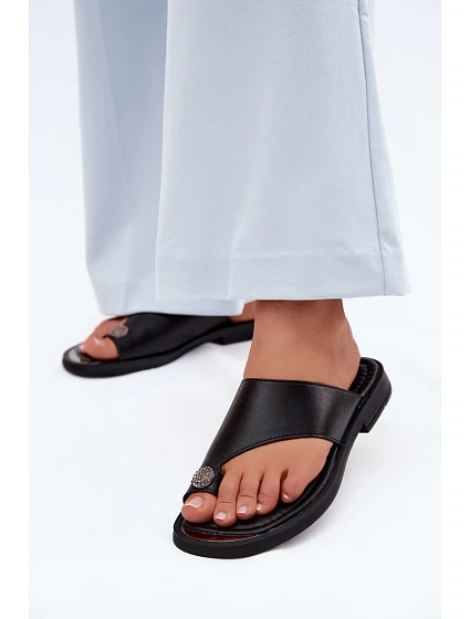 Kožené dámské žabky Vinceza 62307 Černé Kožené dámské žabky Vinceza 62307 Černé