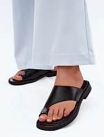 Kožené dámské žabky Vinceza 62307 Černé