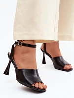 Dámské sandály na podpatku Vinceza 62297 Černé