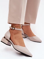 Lodičky na klínku s páskem Vinceza 62278 béžové