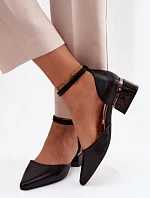 Lodičky na klínku s páskem Vinceza 62278 Černé