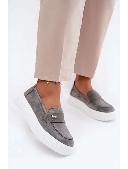 Kožené Semišové Polobotky Dámské Na Platformě Vkládací Vinceza 93218 Tmavě Šedé Kožené Semišové Polobotky Dámské Na Platformě Vkládací Vinceza 93218 Tmavě Šedé