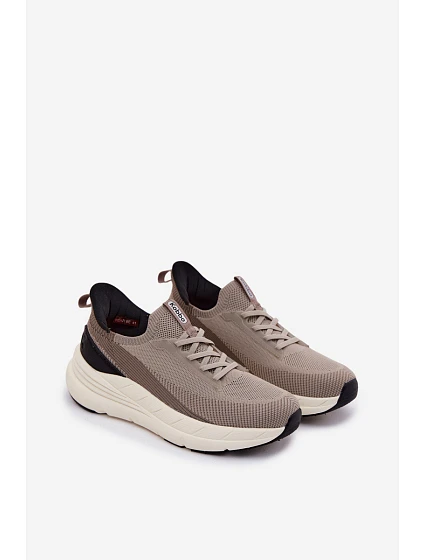 Pánské Sportovní Boty Textilní SlipOn Sneakers Na Platformě  Béžové model 22147184 - Kobbo