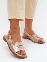 Ženské sandály Ploché S Ozdobou S.Barski KV61-6040 Zlaté