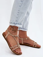 Dámské ploché sandály s pásky Béžové Zelda