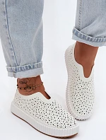 Otevřené Slip-On Boty Na Platformě Bílé Glamma