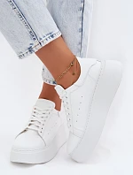 Kožené dámské tenisky na platformě Zazoo N408S2 bílé