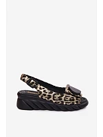 Kožené sandály na platformě s leopardím vzorem Artiker 58C059 Zlaté