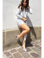 Dámské sandály na podpatku s imitací semiše modré Saria Dámské sandály na podpatku s imitací semiše modré Saria