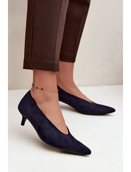 Kožené lodičky s kitten heel v tmavě modré Nuretta Kožené lodičky s kitten heel v tmavě modré Nuretta
