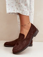 Dámské mokasíny Loafersy z eko semiše čokoládové Laisie
