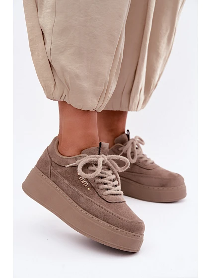 Semišové tenisky na platformě Taupe model 22355557 - Boto Semišové tenisky na platformě Taupe model 22355557 - Boto