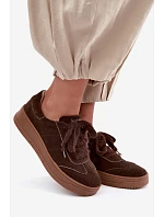 Semišové tenisky s šněrováním hnědé model 22355634 - Kobbo Semišové tenisky s šněrováním hnědé model 22355634 - Kobbo