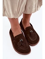 Mokasiny Barefoot z přírodního semiše model 22356061 Hnědé - Zazoo