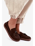 Mokasiny Barefoot z přírodního semiše model 22356061 Hnědé - Zazoo