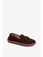 Mokasiny Barefoot z přírodního semiše model 22356061 Hnědé - Zazoo