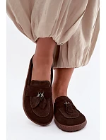 Mokasiny Barefoot z přírodního semiše model 22356061 Hnědé - Zazoo