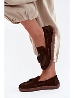 Mokasiny Barefoot z přírodního semiše model 22356061 Hnědé - Zazoo