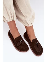 Mokasiny Barefoot z přírodního semiše model 22356061 Hnědé - Zazoo