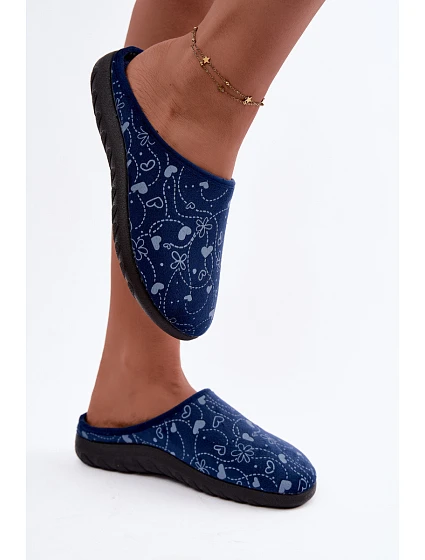 Dámské pantofle s vzorem model 22368035 Tmavě modré - Inblu