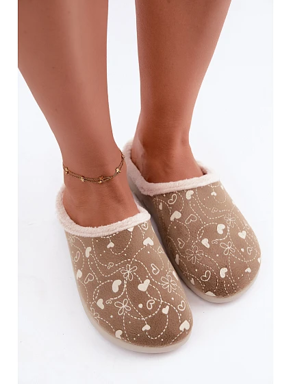 Dámské domácí pantofle s vzorem model 22368051 olivové - Inblu