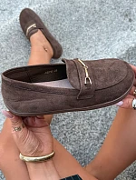 Barefoot Mokasyny se Zlatým Detalem Hnědé Paresa