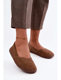 Dámské barefoot baleríny z přírodní semiš hnědé Mirelia