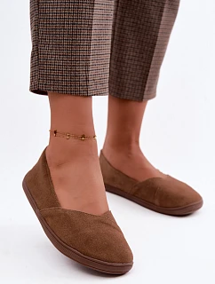 Dámské barefoot baleríny z přírodní semiš hnědé Mirelia