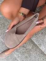 Dámské barefoot balerínky z přírodní nubuk béžové Mirelia