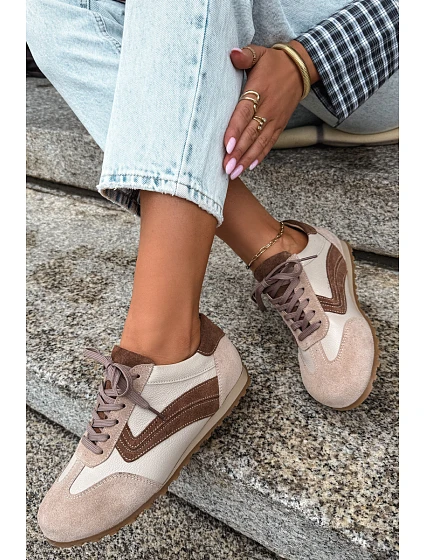 Dámské kožené semišové barefoot tenisky Zazoo N1400 béžové Dámské kožené semišové barefoot tenisky Zazoo N1400 béžové