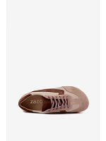 Dámské kožené semišové barefoot tenisky model 22368264 béžové - Zazoo Dámské kožené semišové barefoot tenisky model 22368264 béžové - Zazoo