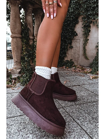 Dámské zimní boty na platformě hnědé Big Star model 22386382 - Big Star Shoes Dámské zimní boty na platformě hnědé Big Star model 22386382 - Big Star Shoes