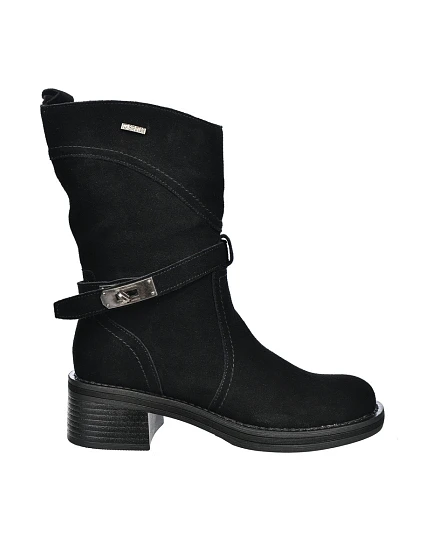 Dámské kožené kotníkové boty na podpatku s vyhříváním Big Star model 22386519 Černé - Big Star Shoes Dámské kožené kotníkové boty na podpatku s vyhříváním Big Star model 22386519 Černé - Big Star Shoes