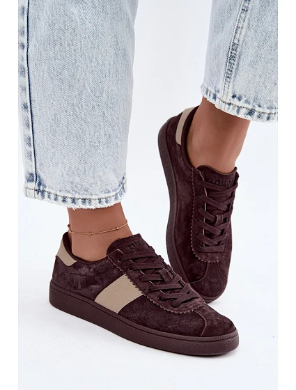 Dámské kožené semišové tenisky Big Star model 22393261 Hnědé - Big Star Shoes Dámské kožené semišové tenisky Big Star model 22393261 Hnědé - Big Star Shoes