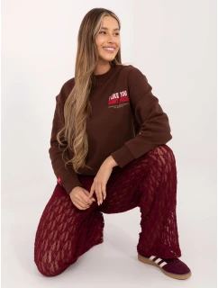 Mikina D10608BC02568J tmavě hnědá