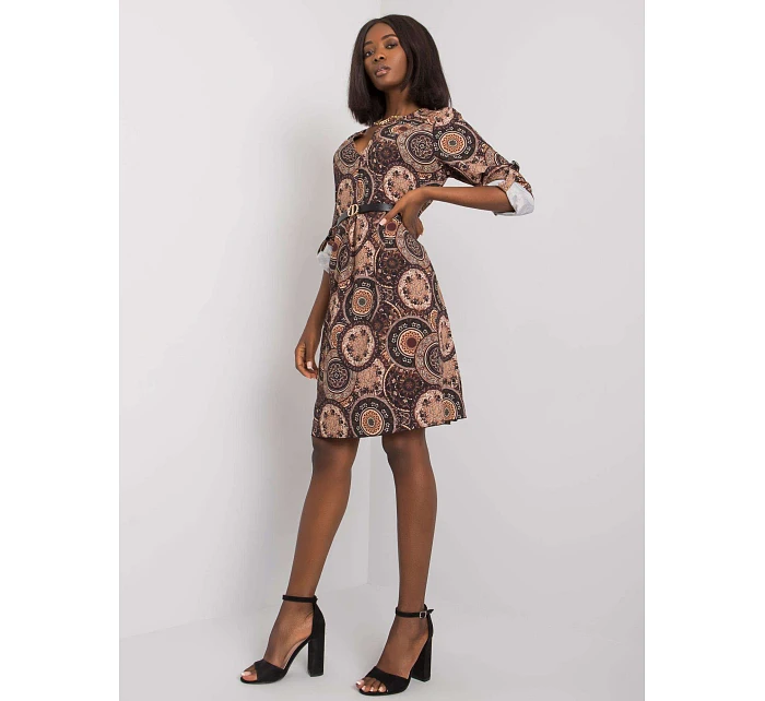 Šaty DHJ SK 12336B.74P hnědé Šaty DHJ SK 12336B.74P hnědé