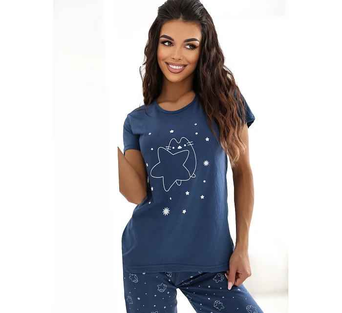 Pyžamo DU PI FP 301.76 tmavě modré Pyžamo DU PI FP 301.76 tmavě modré