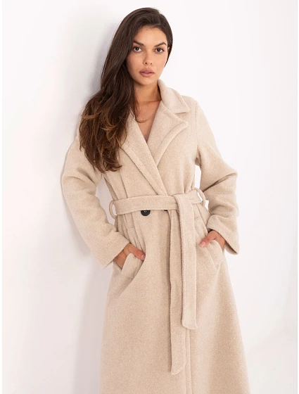 Płaszcz IT PL model 21302272 jasny beżowy - FPrice Płaszcz IT PL model 21302272 jasny beżowy - FPrice